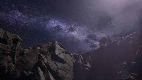 milky way galaxy over sandstone canyon walls