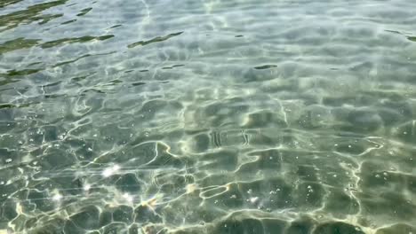 fluorescent twinkling light in crystal clear water in slow motion