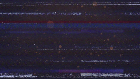 glitch effect animation with static noise and horizontal lines over dark background