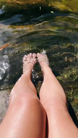 feet in a stream