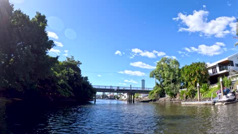 boat journey through a picturesque canal in gold coast