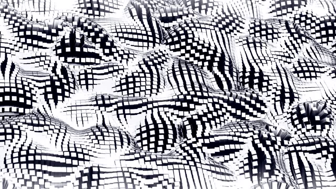 추상적인 3d 블록은 원활한 루프 파동으로 파동합니다.