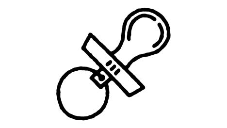 Soother Holder Doodle Line Icon Animation