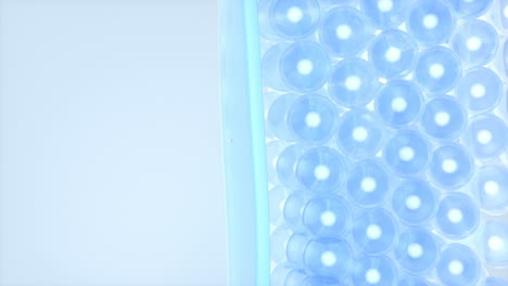 skin cells absorb the molecule, 3d rendering.