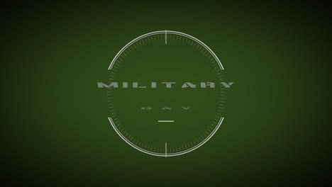 Animation-text-Military-Day-on-military-background-with-aim