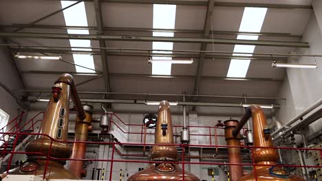 copper stills inside glengoyne distillery, glasgow, scotland