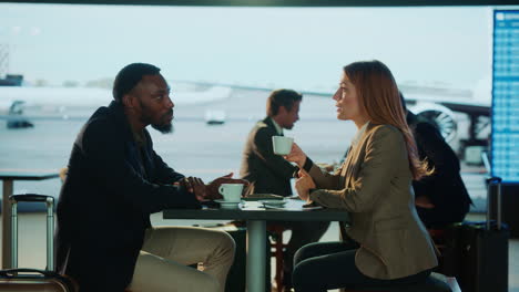 business people meeting at the airport
