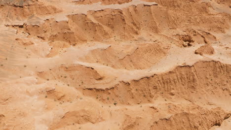 Bayanzag-Flaming-Cliffs-In-Mongolia-At-Daytime---Aerial-Drone-Shot