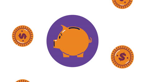 piggy money savings financial animation