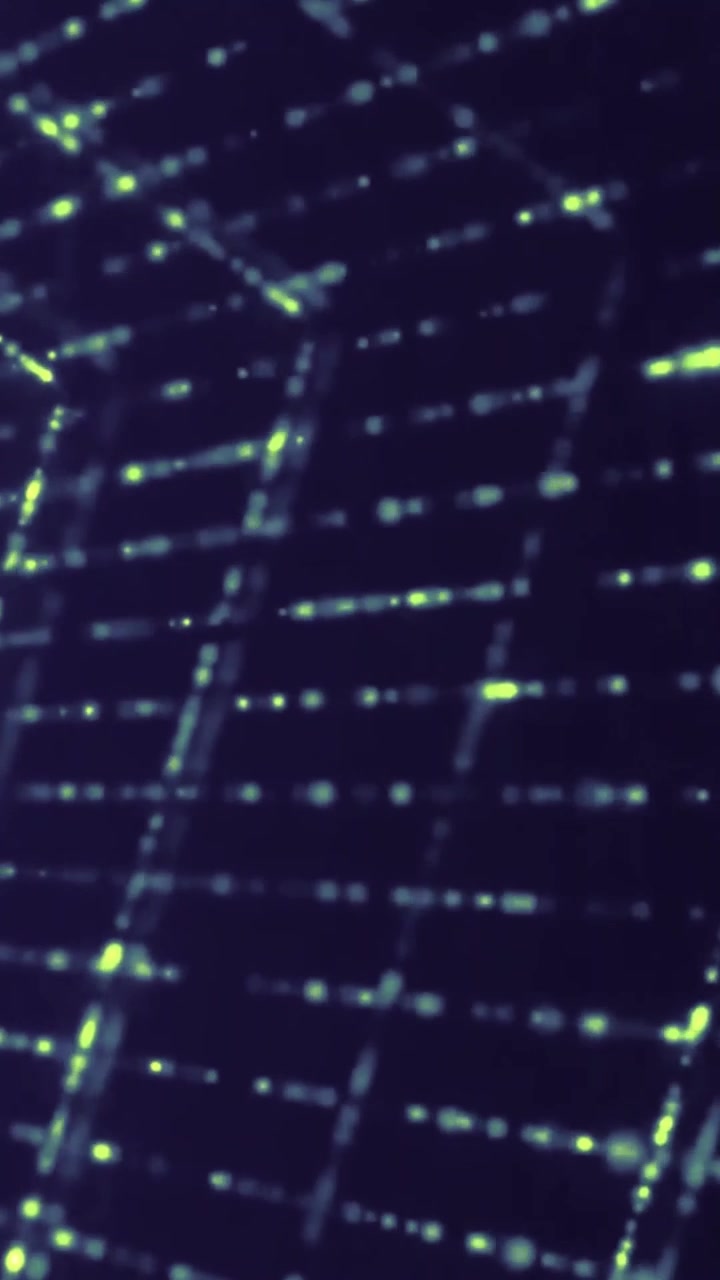 Dynamic Abstract Grid of Glowing Green Lines and Dots