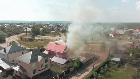 house fire in suburb