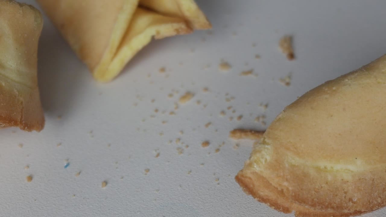 Fortune cookies on table, mystery and surprise in simple setting
