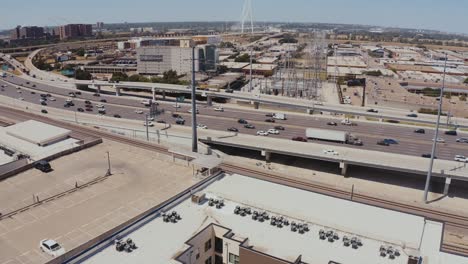 Dallas-Texas-Freeway-Sunny-Sky-Drone