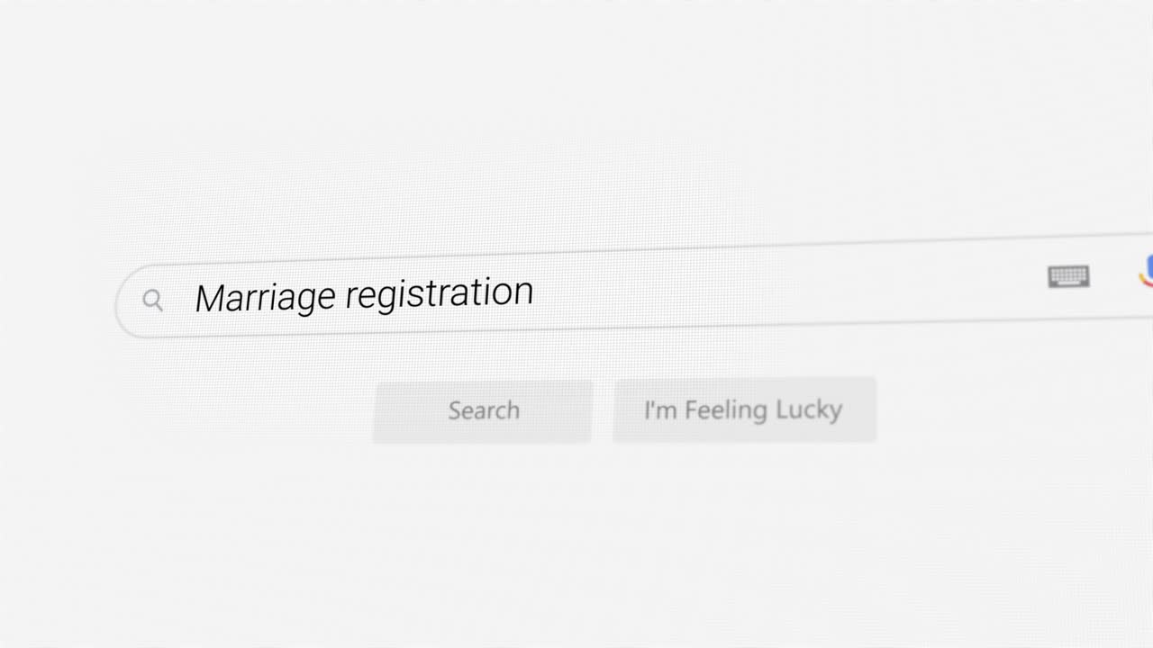 búsqueda de registro de matrimonio en un navegador de internet