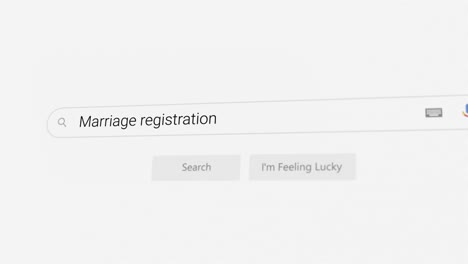 búsqueda de registro de matrimonio en un navegador de internet