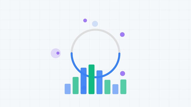 Animated Bar Chart and Circular Progress Graphic