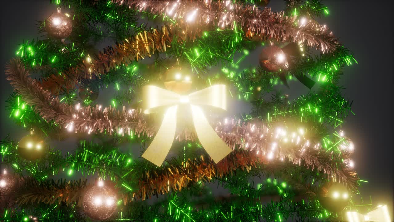 foto de estudio alegre de un árbol de navidad con luces coloridas