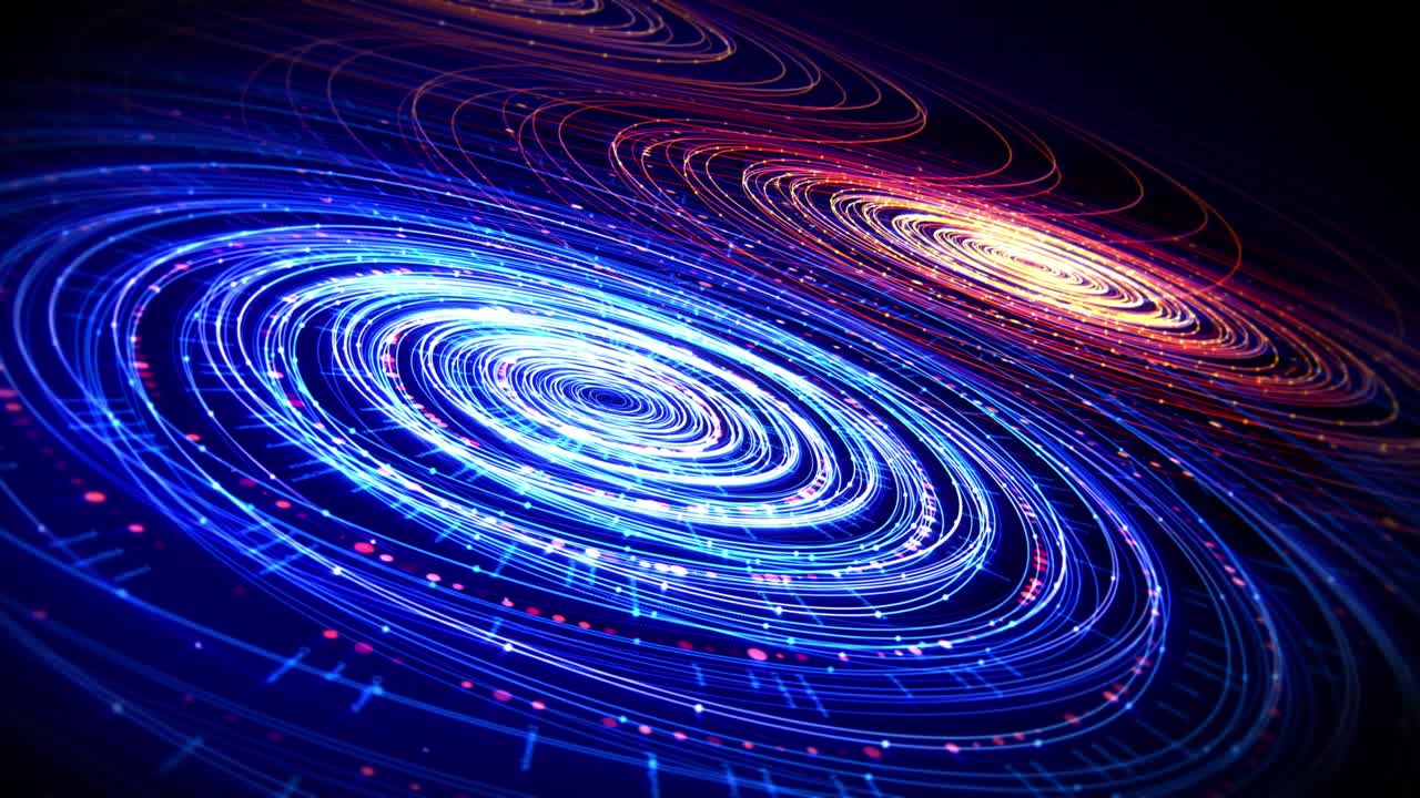 animación de fondo abstracta. formas digitales coloridas que fluyen y giran lentamente.