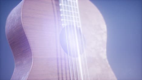 classic guitar on blue background