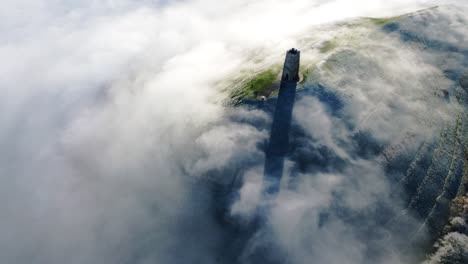 aerial view on glastonbury tor