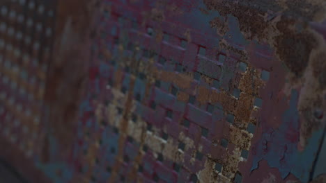 Close up of Rusted Metal with Peeling Paint