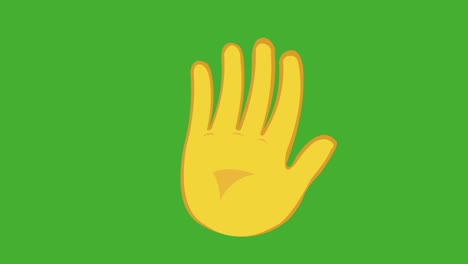 loop animation yellow hand greeting