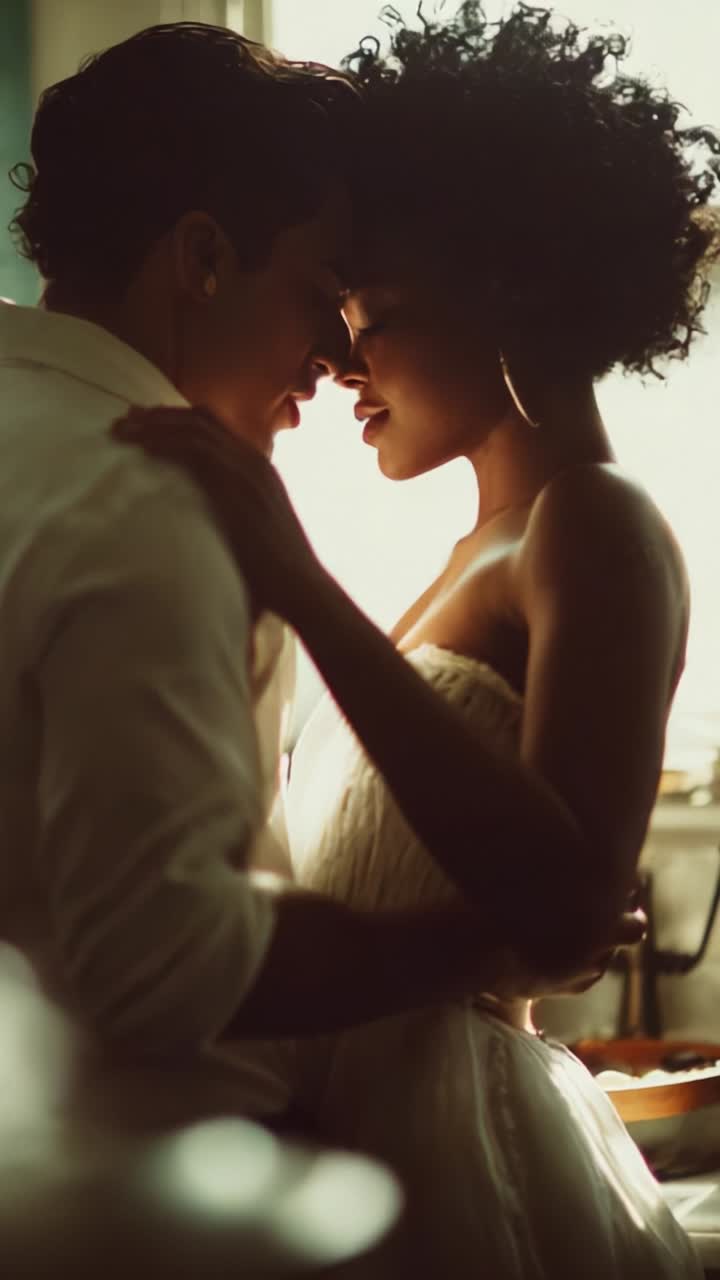 Intimate Moments: A Couple Embraces Under Soft Light, Celebrating Connection, Love, and Emotion in a Tender Portrait of Affection and Togetherness