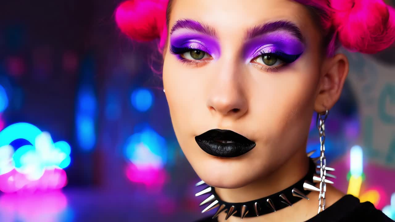 Purple and Pink Punk Makeup