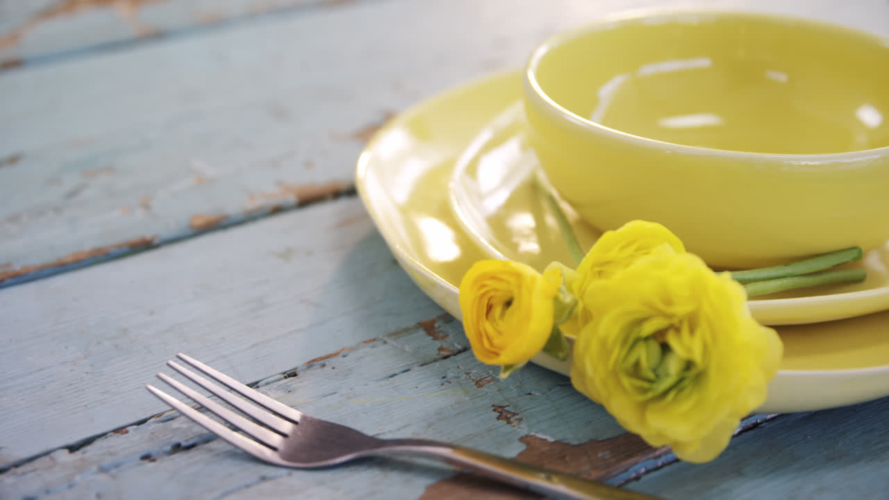 나무 테이블 4k에 다양한 식구