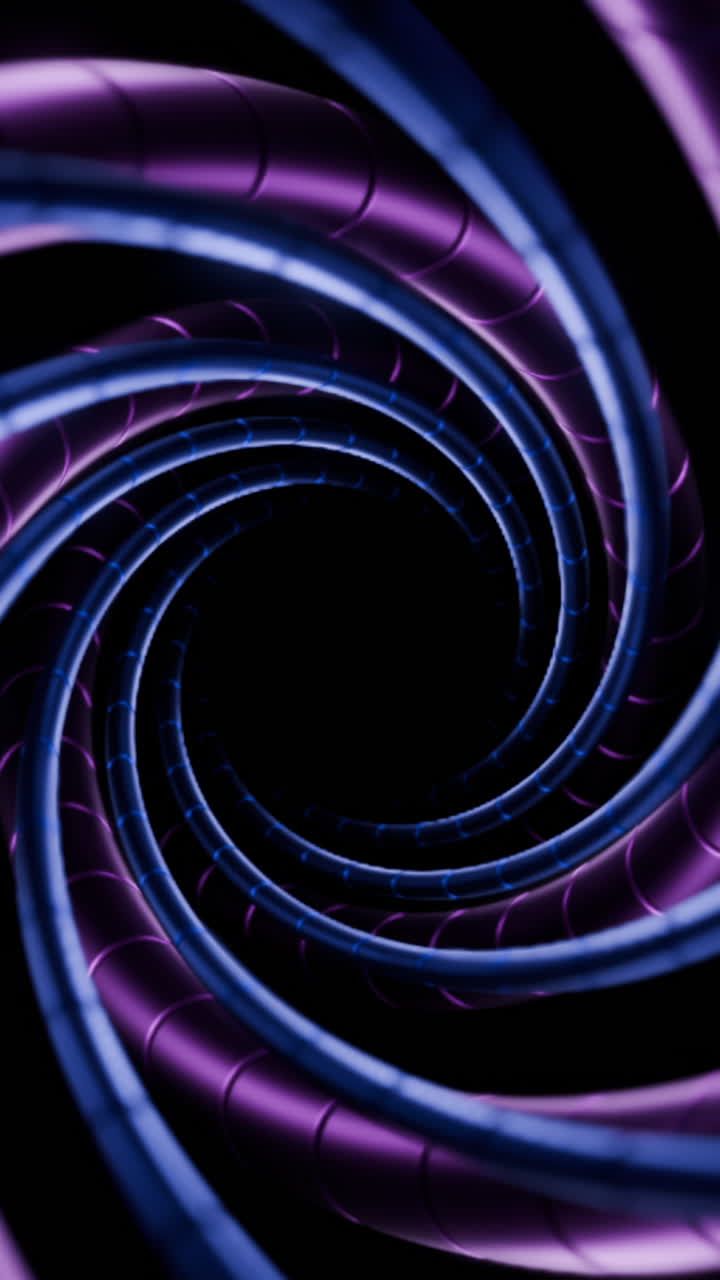 Abstract Spiral Tunnel in Purple and Blue