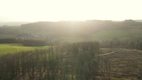 Flug-über-Eine-Von-Abholzung-Verwüstete-Landschaft