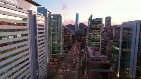 aerial dolly through isidora goyenechea street within the luxury el golf neighborhood