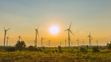 4k time lapse view of wind turbines thailand