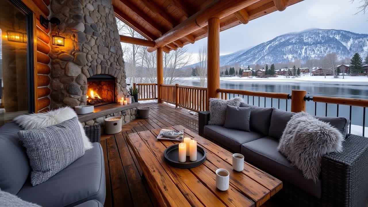 Cozy Mountain Cabin Terrace with Fireplace