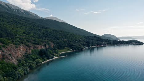 aerial shot of macedonia coast