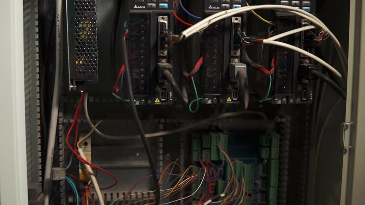 Electrical Control Panel with Wiring and Components
