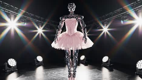 metallic robot ballerina in pink tutu