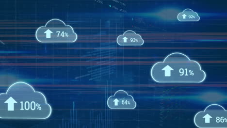 animation of interference over clouds with growing number and data processing