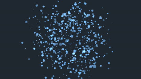 captivating blue snowflake pattern cascading on black background