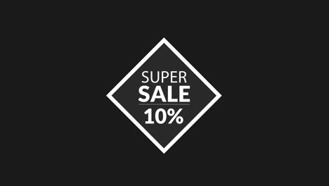 Super-Sale-10-Prozent-Rabatt-Auf-Die-Verwendung-Von-Wortanimationen-Für-Landingpage,-Website,-Blog,-Verkaufsförderung,-Werbung,-Marketing.-Auf-Transparentem-Hintergrund-Mit-Alphakanal