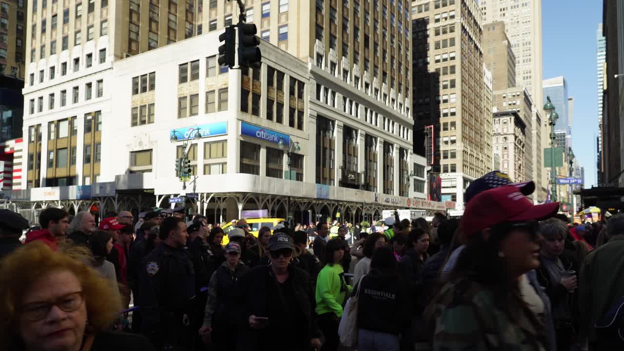 Large Crowd of People on a Busy New York City Street