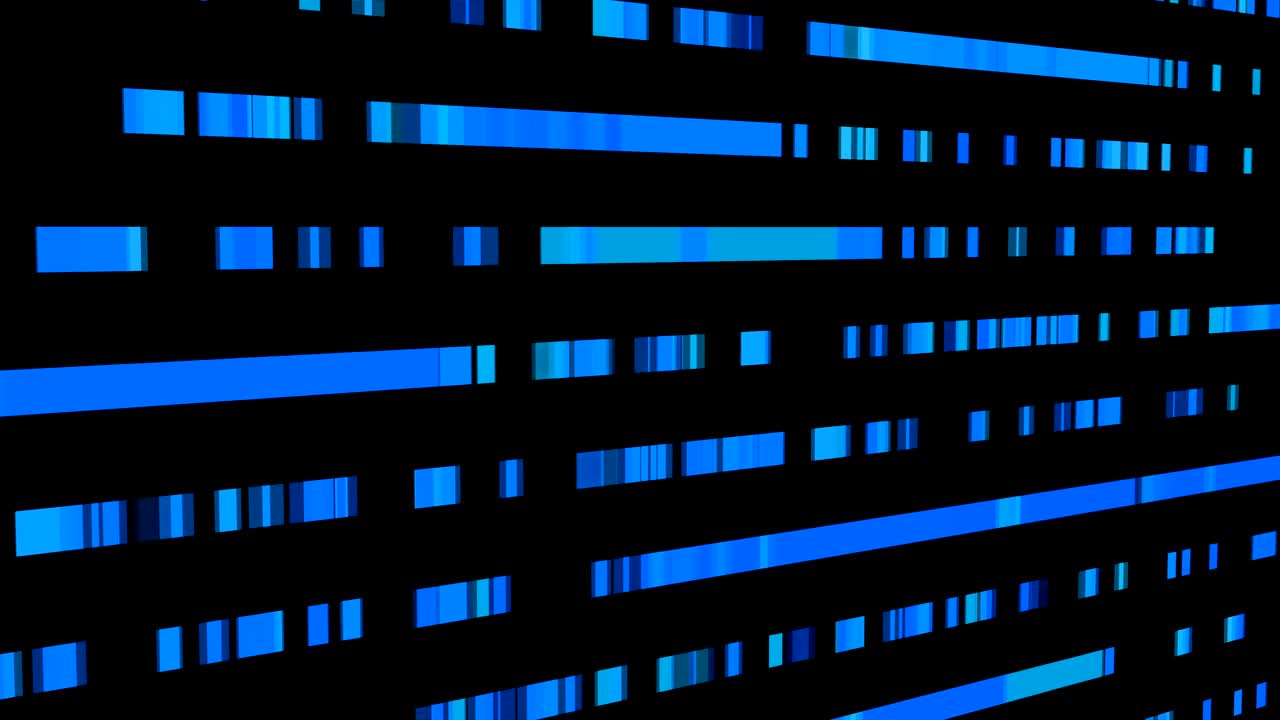직사각형의 빠른 움직임을 가진 기술적 배경. 추상적인 파란색 배경