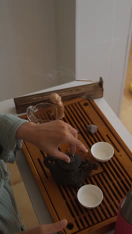 tea ceremony with incense