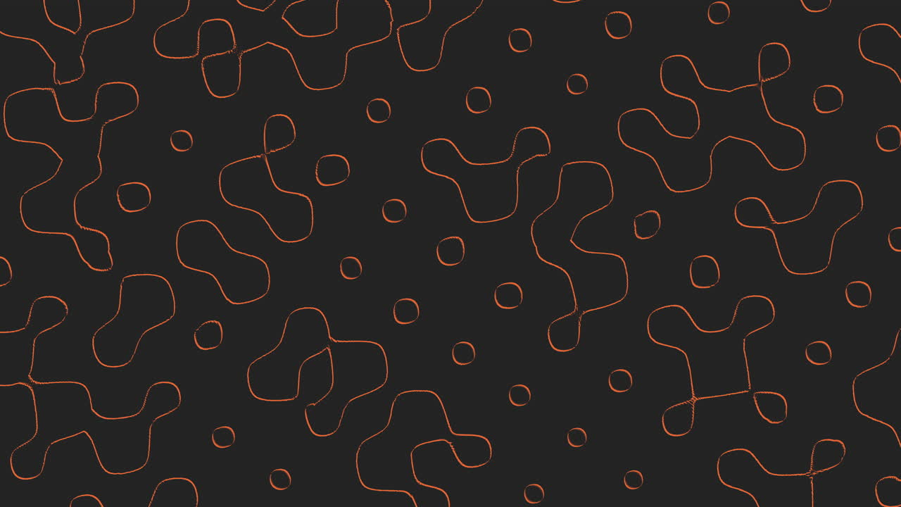 Abstract black and orange pattern with dynamic lines and shapes