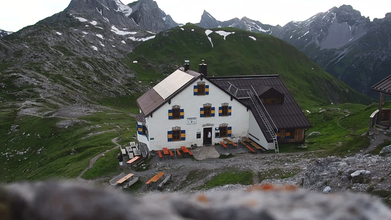 Leutkircher Hütte in the Lechtaler Alps, Triol, Austria.