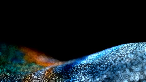 azul dorado cian brillante movimiento brillo fondo abstracto sin costura vj bucle partículas alfa mate