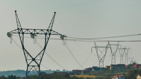 power transmission lines over a rural landscape