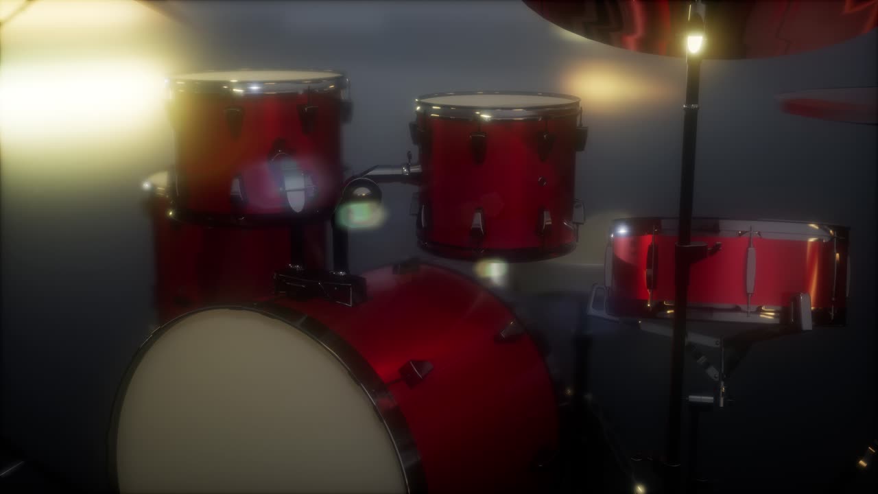 conjunto de tambores con dof y lente flair