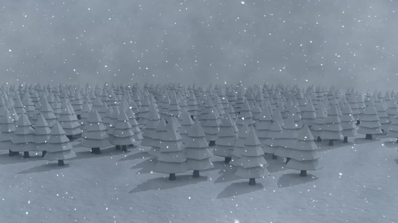 눈이 내리고 소나무들이