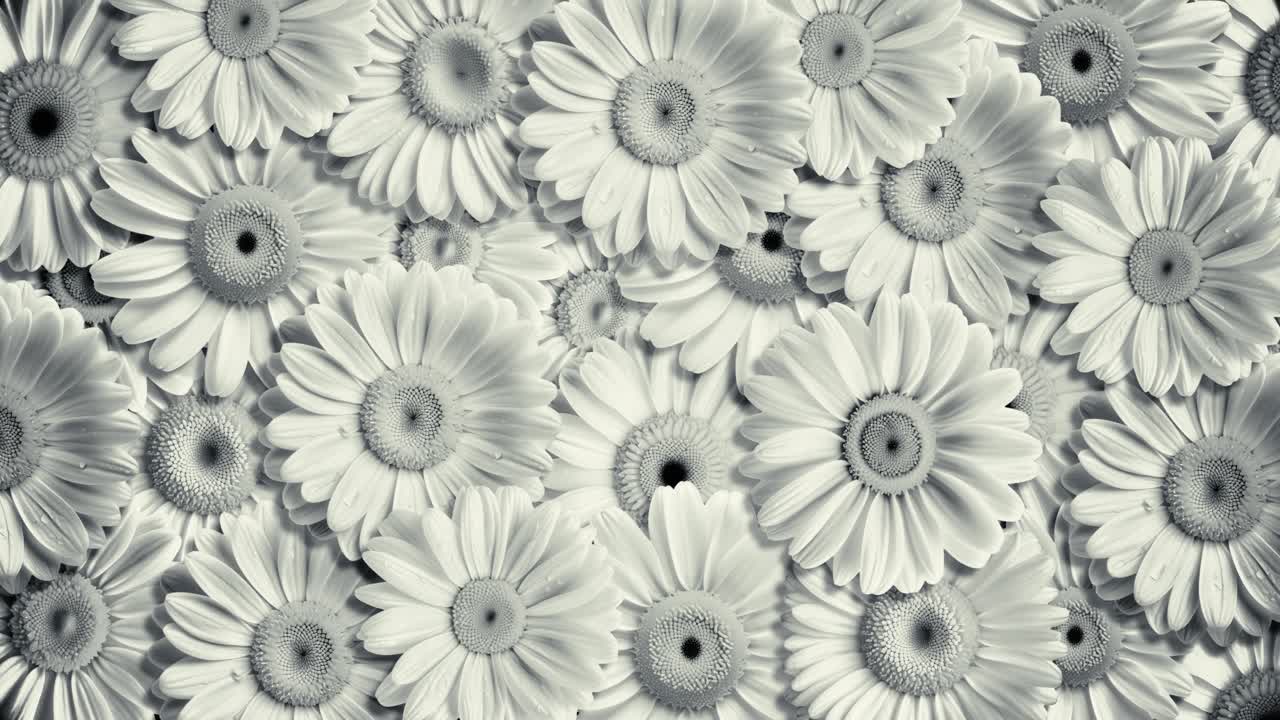 Animazione in loop continuo di alta qualità di splendidi fiori che sbocciano e coprono l'intera inquadratura. Sfondo floreale vivace perfetto per temi primaverili, video di matrimoni e contenuti sulla natura